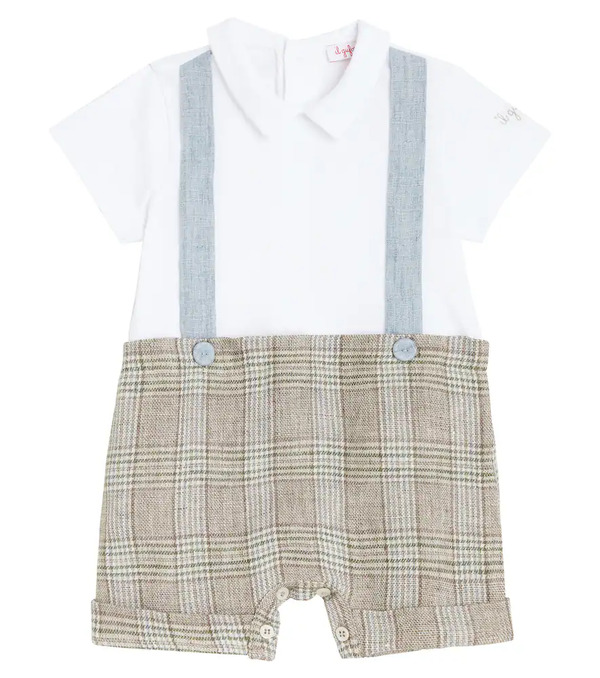  Il Gufo Il Gufo Baby Checked Jersey Playsuit 