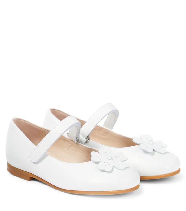  Il Gufo Il Gufo Floral-appliquã© Leather Mary Jane Flats 