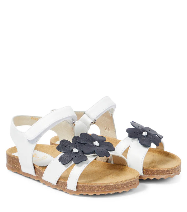  Il Gufo Il Gufo Floral-appliquã© Leather Sandals 