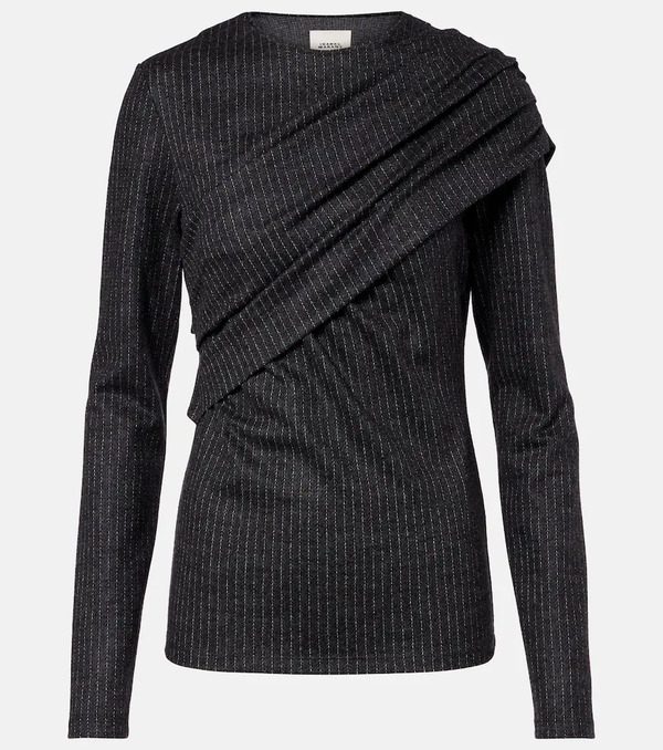  Isabel Marant Isabel Marant Asna Chalk Stripe Wool And Cotton Top 