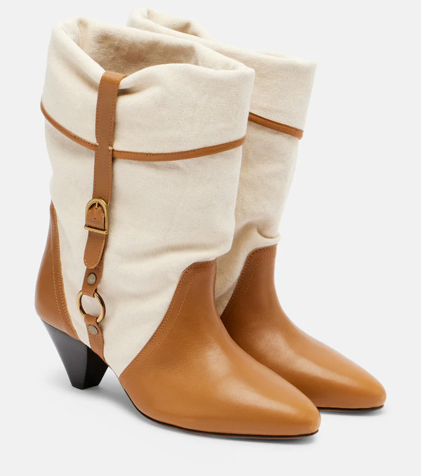  Isabel Marant Isabel Marant Darner 55 Leather-trimmed Ankle Boots 