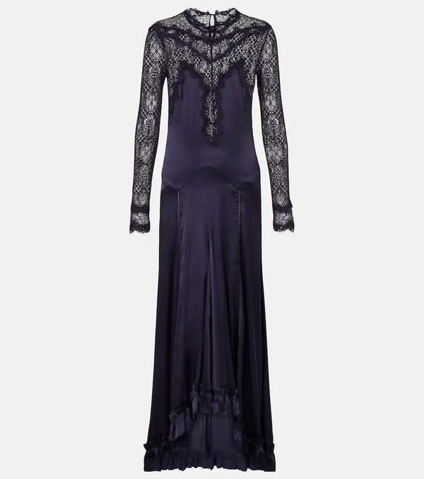  Isabel Marant Isabel Marant Dolores Lace-trimmed Silk-blend Satin Gown 