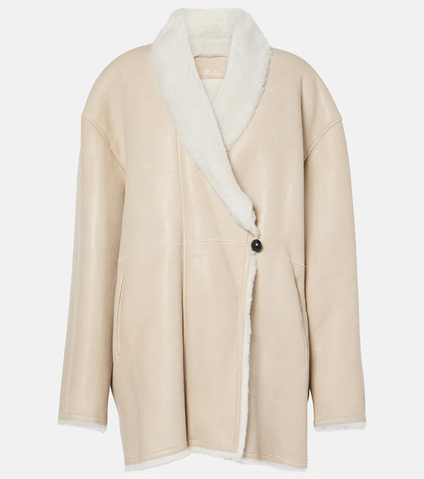  Isabel Marant Isabel Marant Elanore Shearling-trimmed Leather Coat 