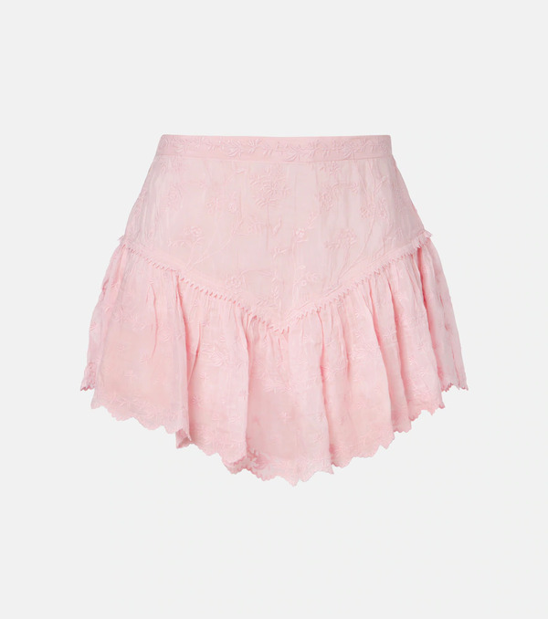  Isabel Marant Isabel Marant Embroidered Cotton And Silk Shorts 