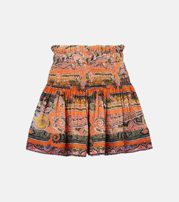  Isabel Marant Isabel Marant Maelly Paisley Silk Voile Wide-leg Shorts 