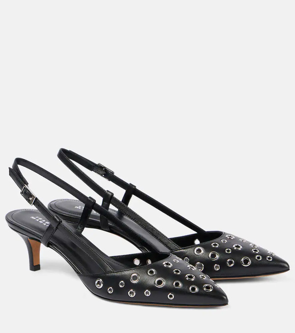  Isabel Marant Isabel Marant Pilia Leather Slingback Pumps 