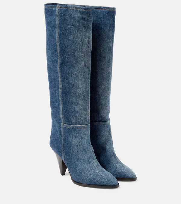  Isabel Marant Isabel Marant Ririo Denim Knee-high Boots 