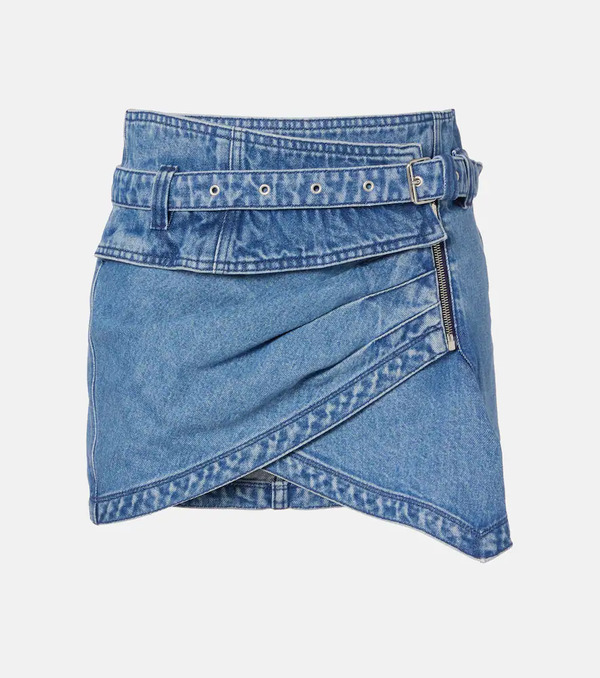  Isabel Marant Isabel Marant Siyen Wrap Cotton Denim Miniskirt 