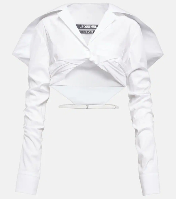  Jacquemus Jacquemus La Chemise Meio Cotton Cropped Shirt 