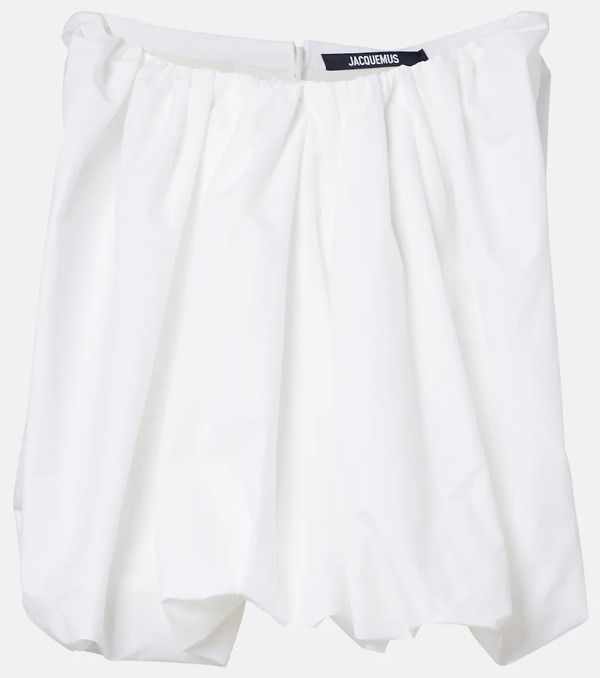 Jacquemus Jacquemus Lavande Gathered Off-shoulder Cotton-blend Top 