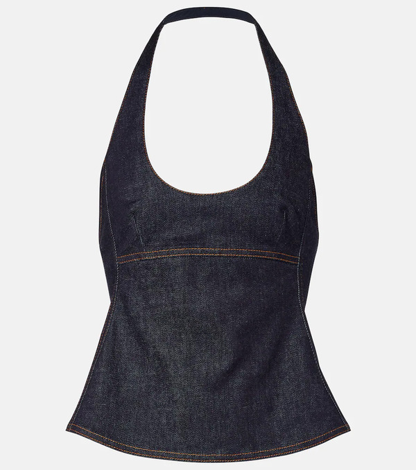  Jacquemus Jacquemus Lavoir De-nã®mes Denim Halterneck Top 