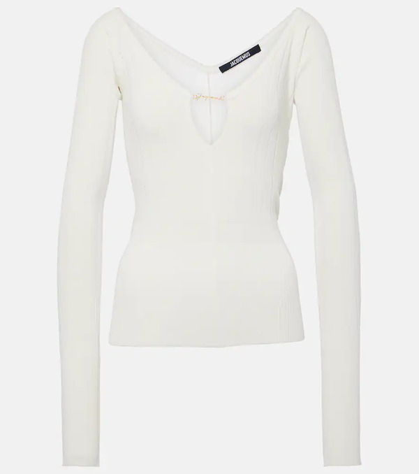  Jacquemus Jacquemus Le Haut Pralã¹ Scalloped Ribbed-knit Top 