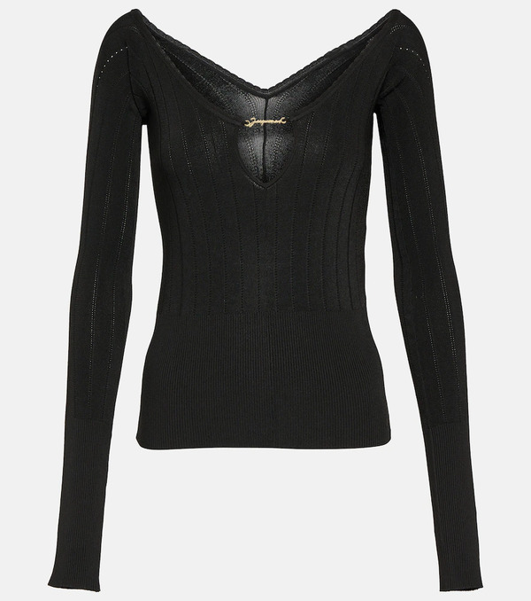  Jacquemus Jacquemus Le Haut Pralu Logo Ribbed-knit Top 