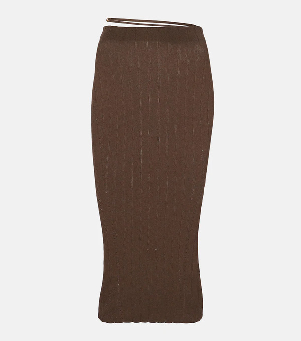  Jacquemus Jacquemus Pralu Ribbed-knit Midi Skirt 
