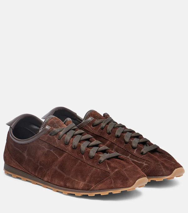  Jacquemus Jacquemus Tennis Croc-effect Suede Sneakers 