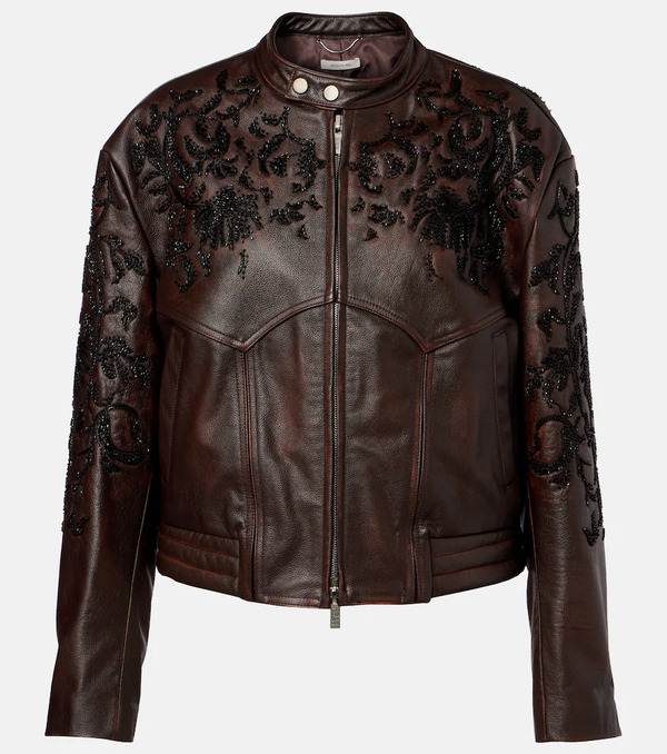  Jacques Wei Jacques Wei Beaded Leather Jacket 