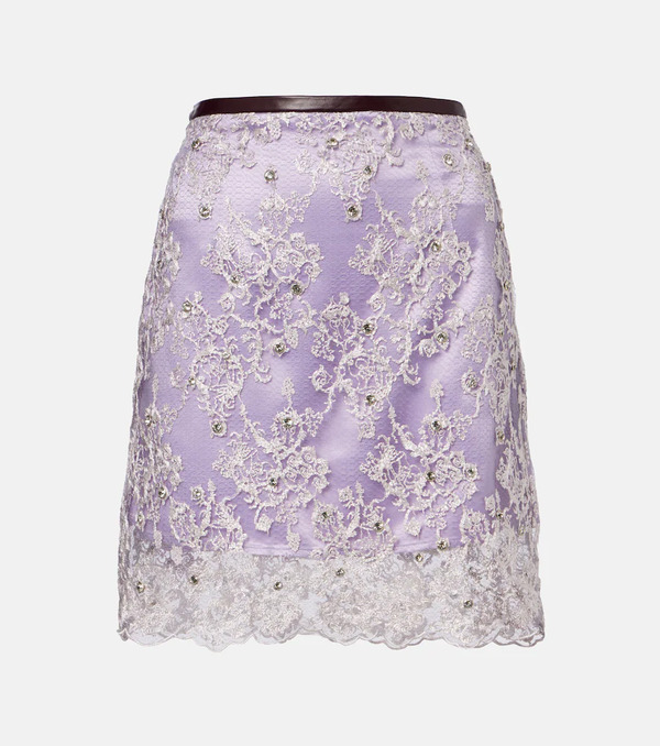  Jacques Wei Jacques Wei Embellished Lace Miniskirt 