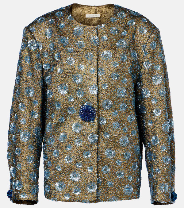  Jacques Wei Jacques Wei Floral Sequined Oversized Jacket 