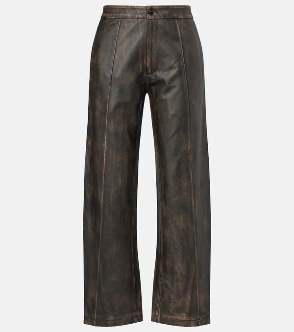  Jacques Wei Jacques Wei High-rise Leather Wide-leg Pants 