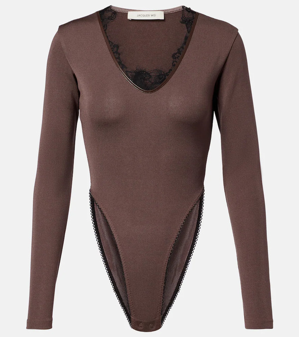  Jacques Wei Jacques Wei Lace-trimmed Bodysuit 