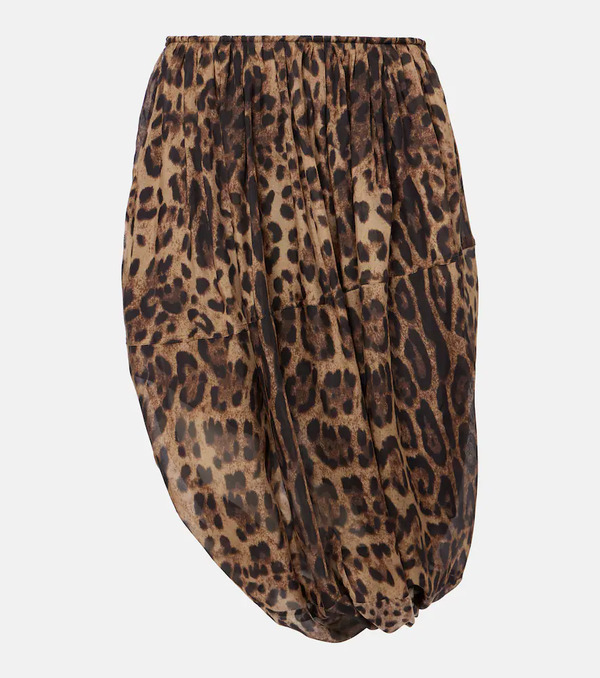  Jacques Wei Jacques Wei Leopard-print Chiffon Midi Skirt 