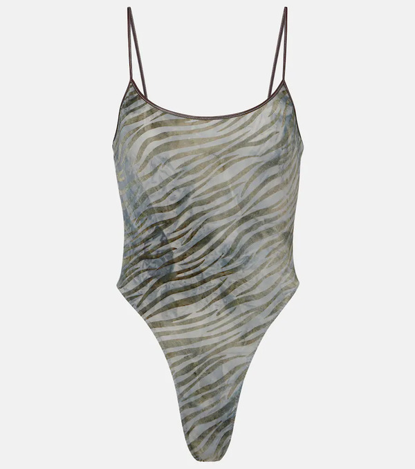  Jacques Wei Jacques Wei Zebra-print Bodysuit 
