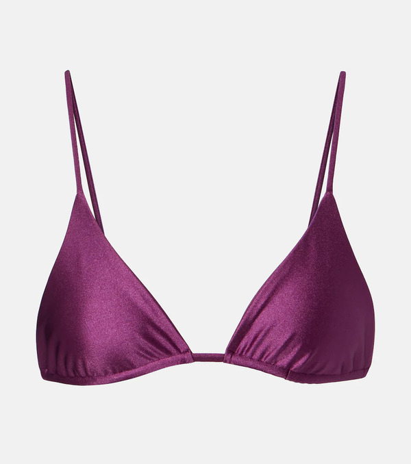  Jade Swim Jade Swim Via Metallic-effect Bikini Top 