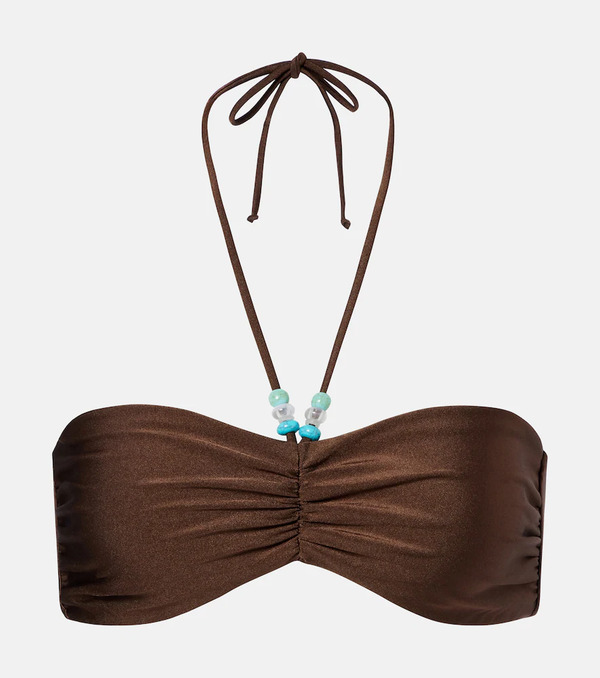  Jade Swim Jade Swim Zoe Beaded Ruched Bikini Top 