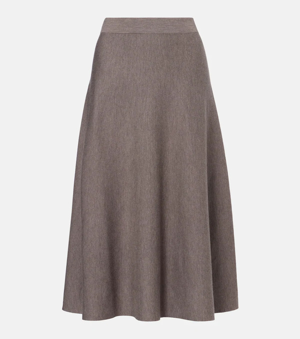  Jardin Des Orangers Jardin Des Orangers Virgin Wool Midi Skirt 