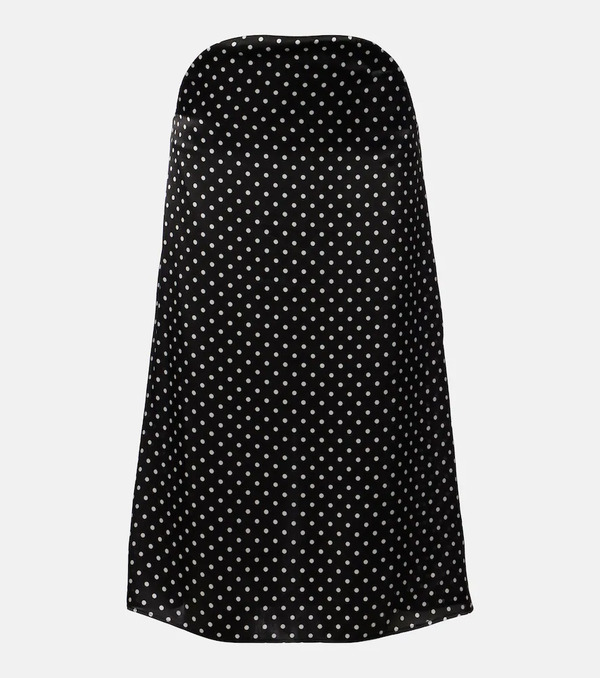  Jean Paul Gaultier Jean Paul Gaultier Cutout Polka-dot Silk Midi Skirt 