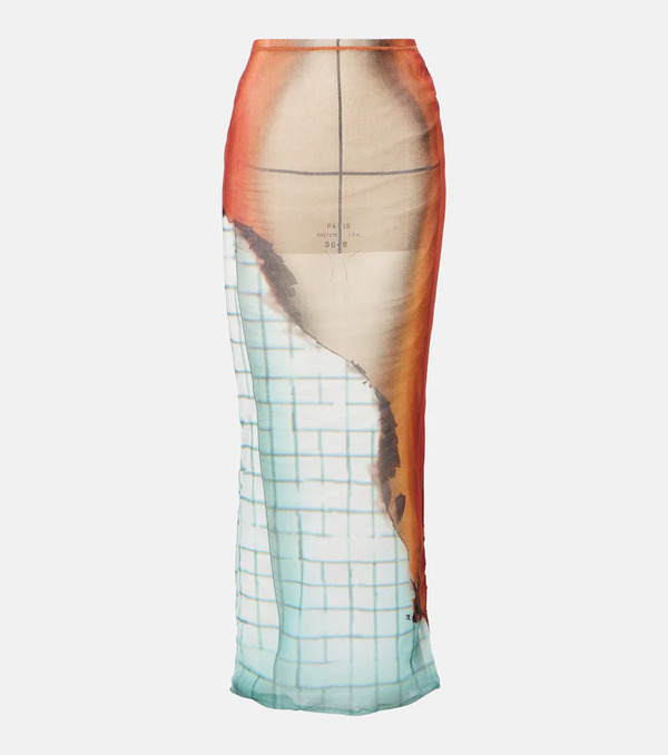  Jean Paul Gaultier Jean Paul Gaultier Fire Tulle Maxi Skirt 