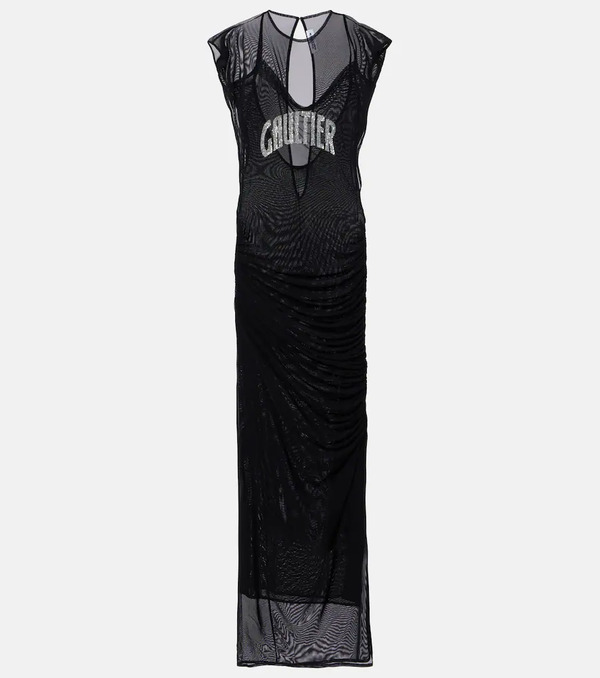  Jean Paul Gaultier Jean Paul Gaultier Logo Sequined Mesh Maxi Dress 