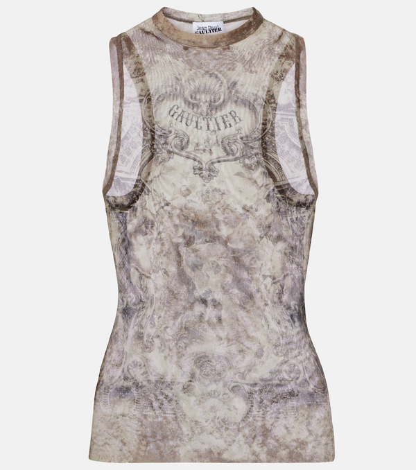  Jean Paul Gaultier Jean Paul Gaultier Mã©dallion Printed Mesh Tank Top 