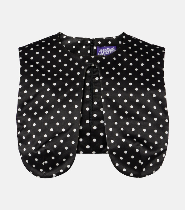  Jean Paul Gaultier Jean Paul Gaultier Polka-dot Silk Crop Top 