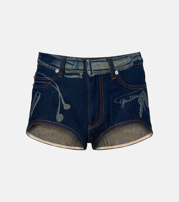  Jean Paul Gaultier Jean Paul Gaultier Trompe-l'åil Denim Shorts 