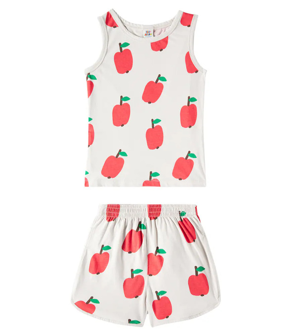  Jellymallow Jellymallow Apple Printed Jersey Tank Top And Shorts Set 