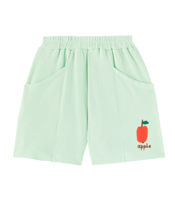  Jellymallow Jellymallow Apple Waffle-knit Cotton Shorts 