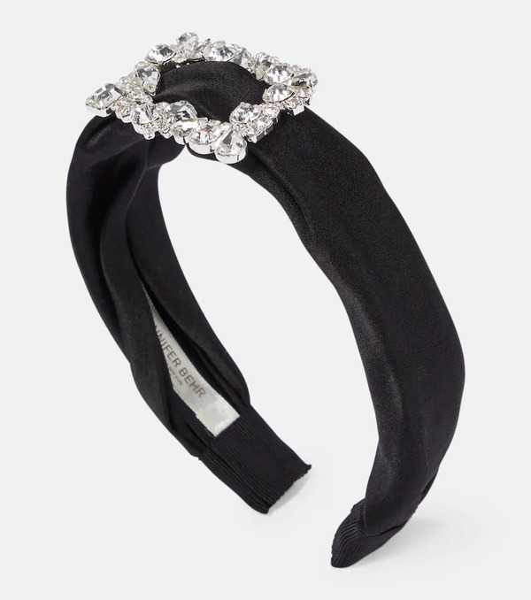  Jennifer Behr Jennifer Behr Elise Embellished Silk Headband 