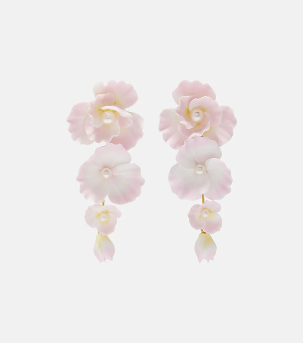  Jennifer Behr Jennifer Behr Mariam Embellished Floral Drop Earrings 