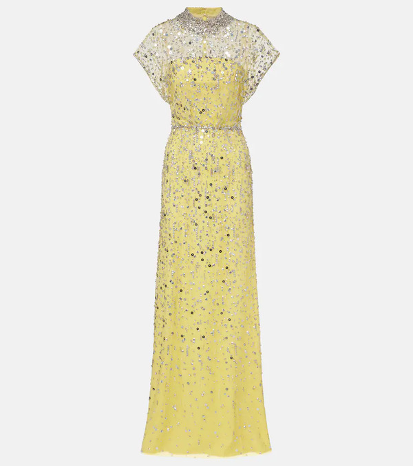  Jenny Packham Jenny Packham Crystal Drop Beaded Gown 