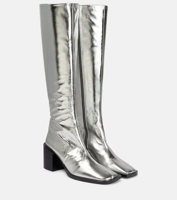  Jil Sander Jil Sander Metallic Leather Knee-high Boots 