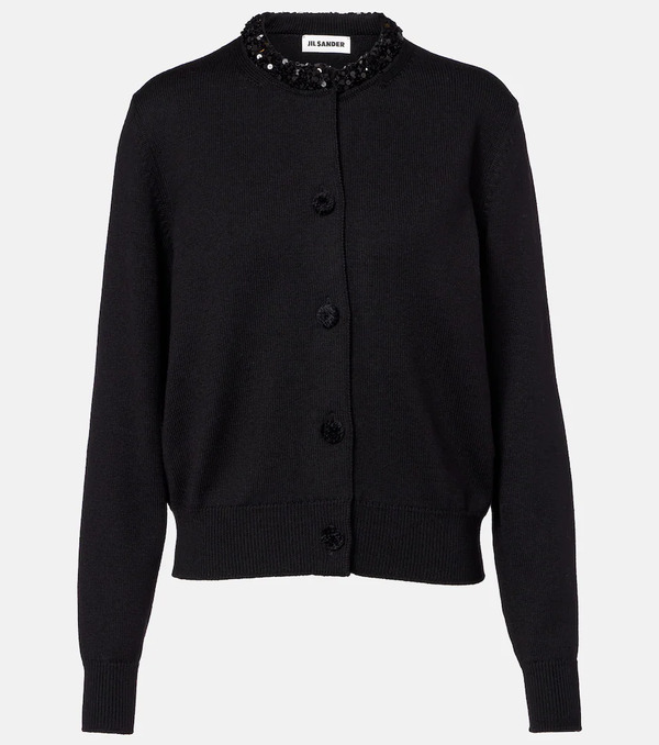  Jil Sander Jil Sander Sequined Virgin Wool Cardigan 