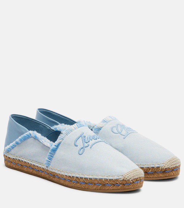  Jimmy Choo Jimmy Choo Avi Embroidered Canvas Espadrilles 