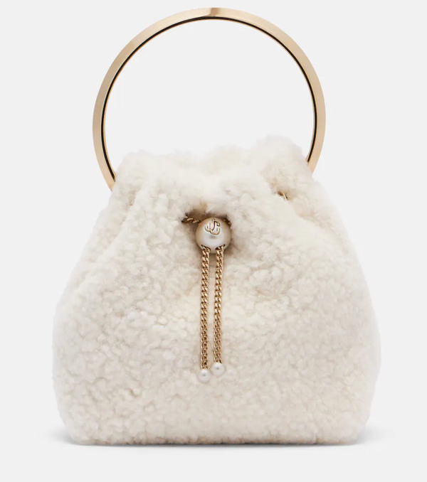  Jimmy Choo Jimmy Choo Bon Bon Small Shearling Bucket Bag 