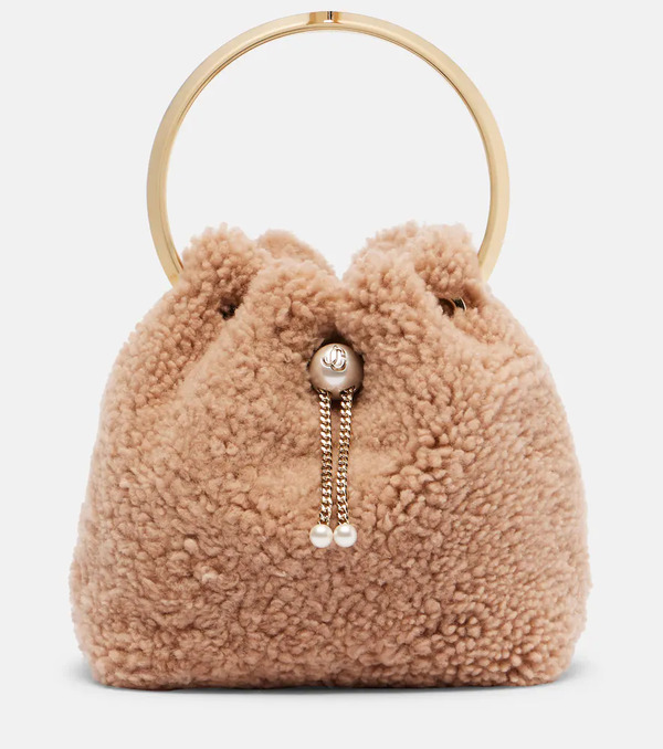  Jimmy Choo Jimmy Choo Bon Bon Small Shearling Bucket Bag 