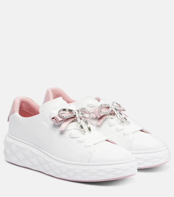  Jimmy Choo Jimmy Choo Diamond Light Maxi Leather Sneakers 