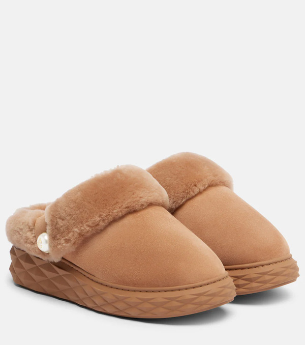  Jimmy Choo Jimmy Choo Diamond Maxi Mule F Suede Slippers 