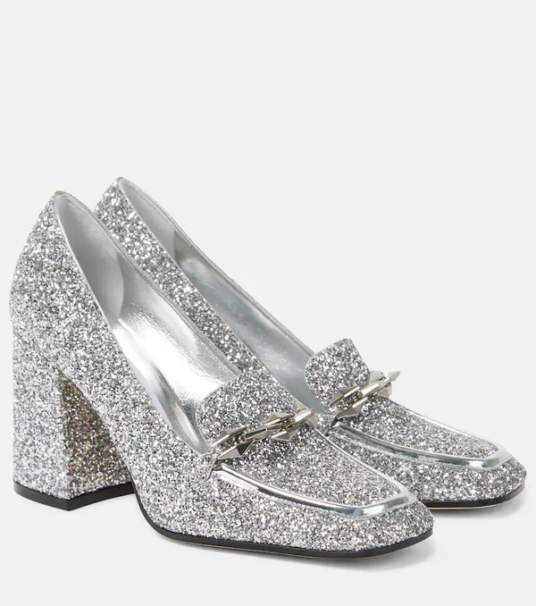  Jimmy Choo Jimmy Choo Diamond Tilda 85 Glitter Loafer Pumps 