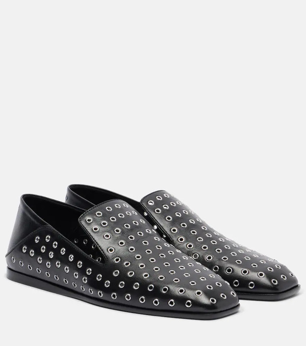  Jimmy Choo Jimmy Choo Eliot Embellished Leather Slip-on Shoes 
