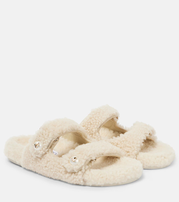  Jimmy Choo Jimmy Choo Fayence Shearling Sandals 